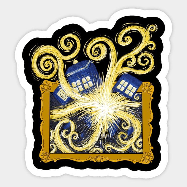 Exploding Tardis - Doctor Who Sticker by Creighcreigh